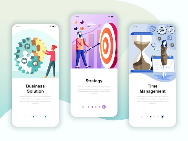 Set of onboarding screens user interface kit
