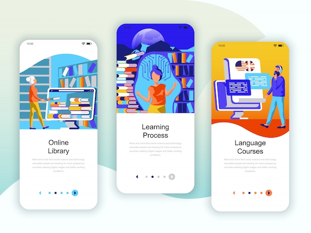 Set of onboarding screens user interface kit
