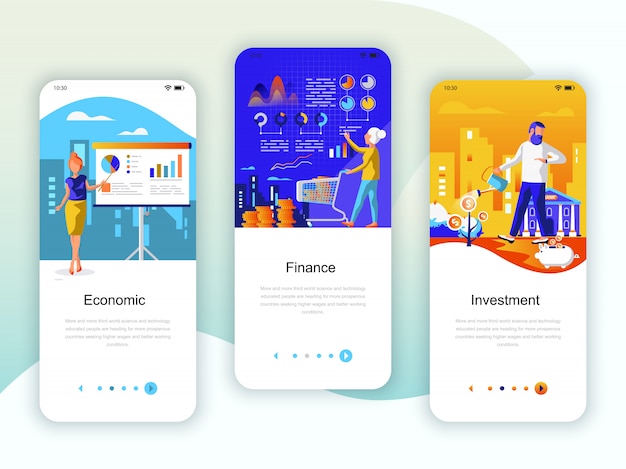 Set of onboarding screens user interface kit