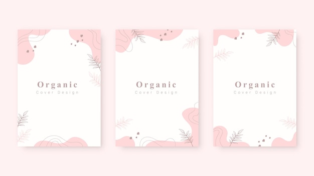 Vector set of organic cover design