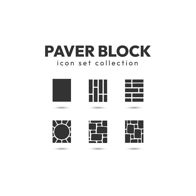 Vector set of paving block concrete pavers block icon set paving logo vector design collection
