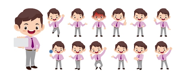 Vector set of people with different poses