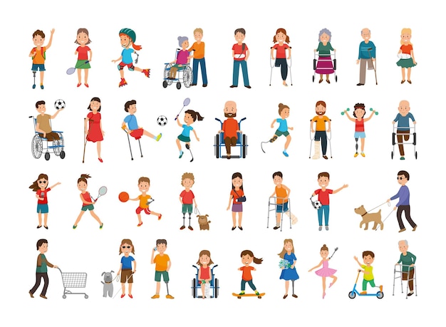 Set of people with disabilities