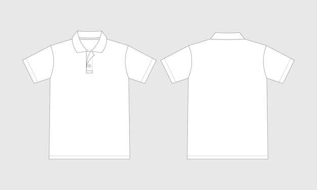 Vector set of polo shirt short sleeve technical fashion illustration