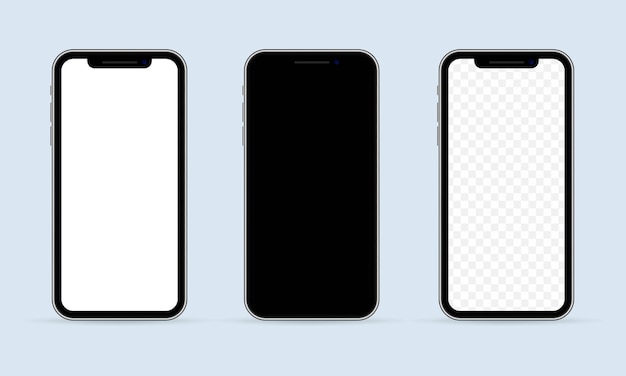 Vector set of realistic smartphone templates or mobile device