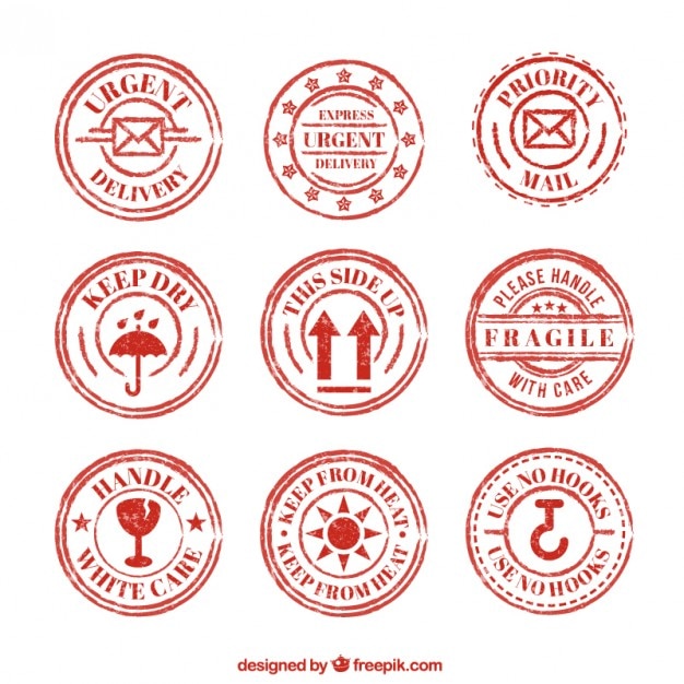 Vector set of red vintage prevention seals