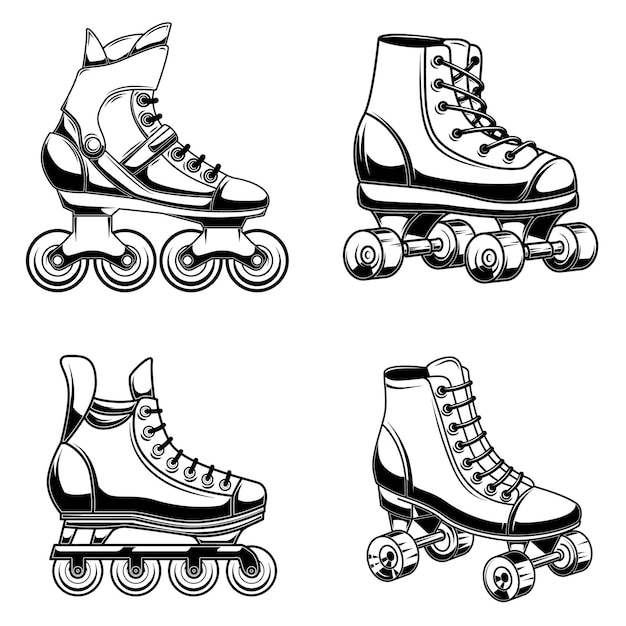 Set of roller skates illustration