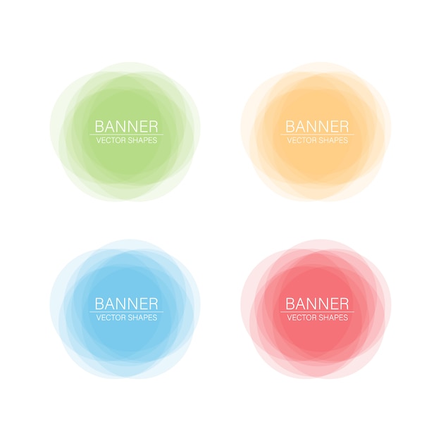 Vector set of round colorful shapes.