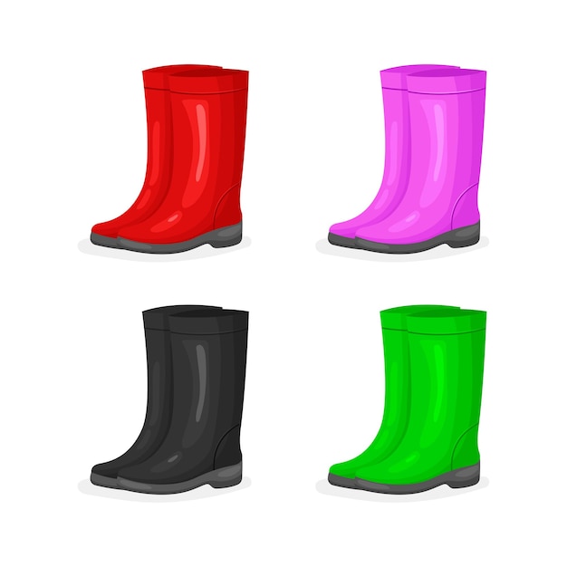 Set rubber boots icon Vector illustration