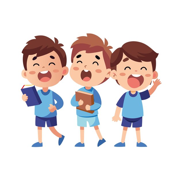 Vector set of school kids