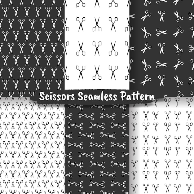 Set of Scissors seamless pattern, Seamless pattern with different scissors