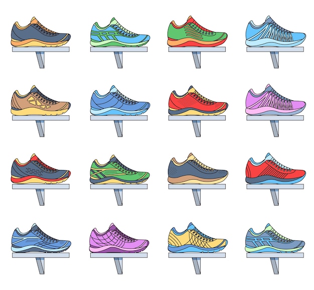 Vector set of sneakers