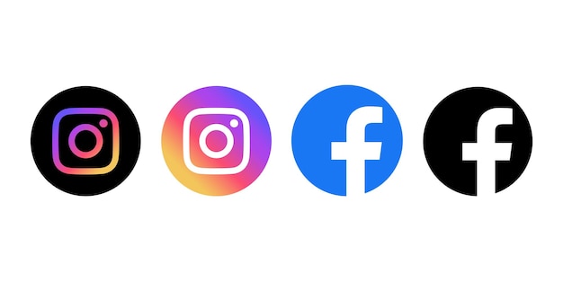 Vector set of social media  instagram ,facebook icon.vector