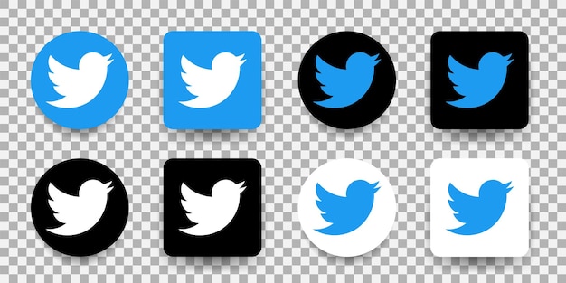 Set of Social media twitter icon.Vector