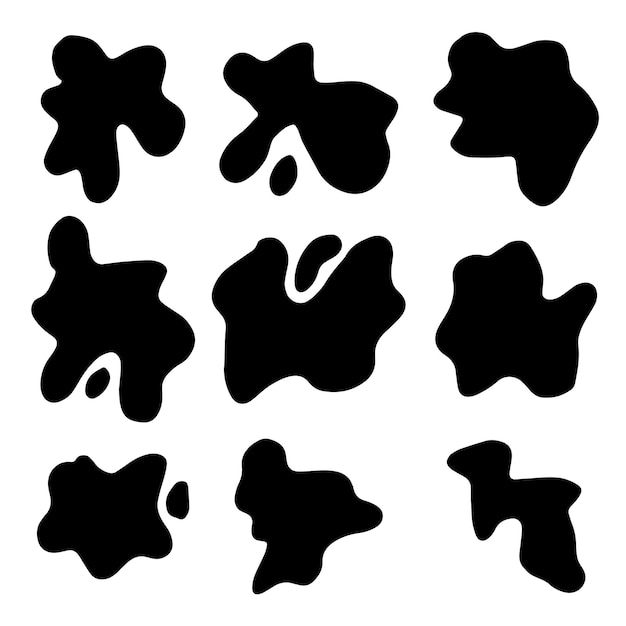 Vector set of splash icons isolated on white background