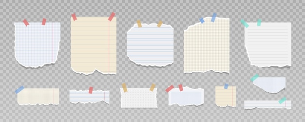 Vector set of sticky note paper posts