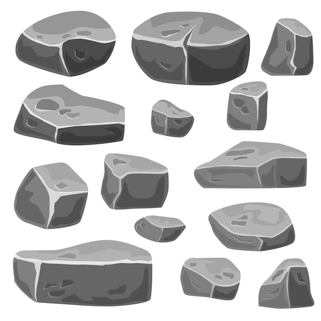 Set of stones for game art