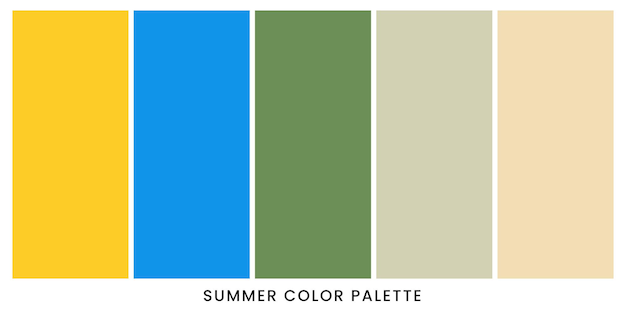 Vector set of summer color palette combination for design isolated vector