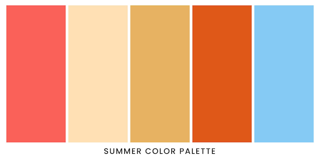 Vector set of summer color palette combination for design isolated vector