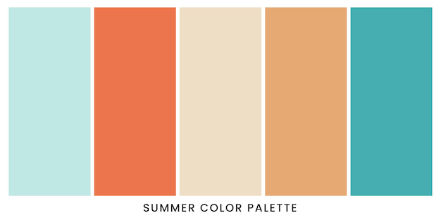 Vector set of summer color palette combination for ui ux design isolated vector