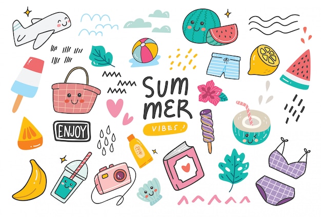 Set of summer doodle