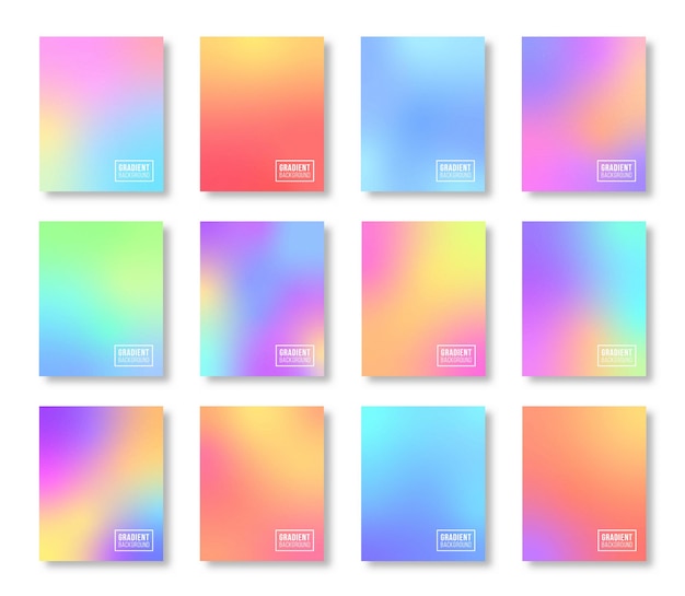 Vector set of template gradient soft color background design