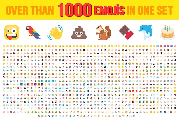 Vector set of over than 1000 emoji vector illustration icons