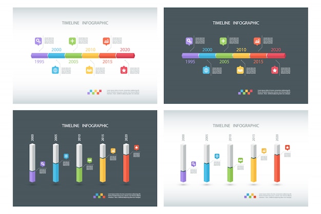 Set of timeline infographic templates.