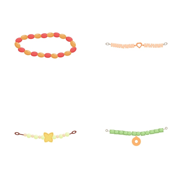 Vector set of trendy bracelets vector illustration