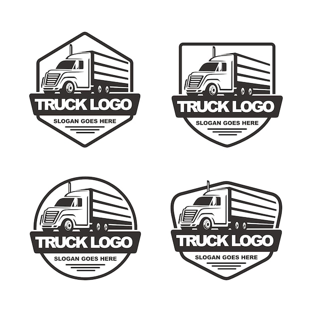 Set of truck logo template