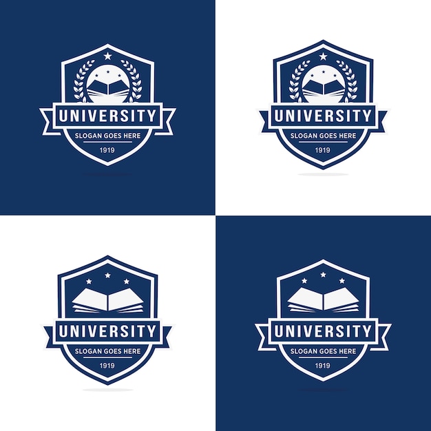 Vector set of university logo template