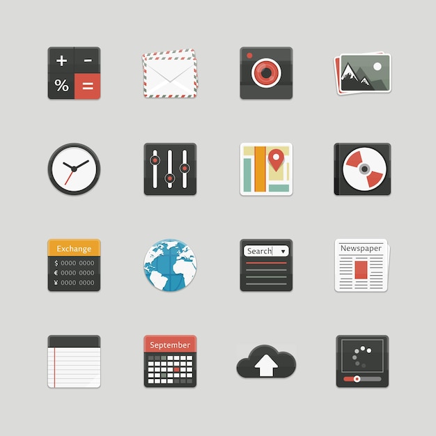 Set of user interface icons Applications