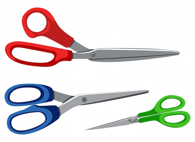 Set of various scissors