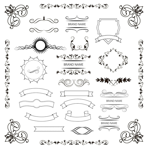 Set of vector graphic elements for design