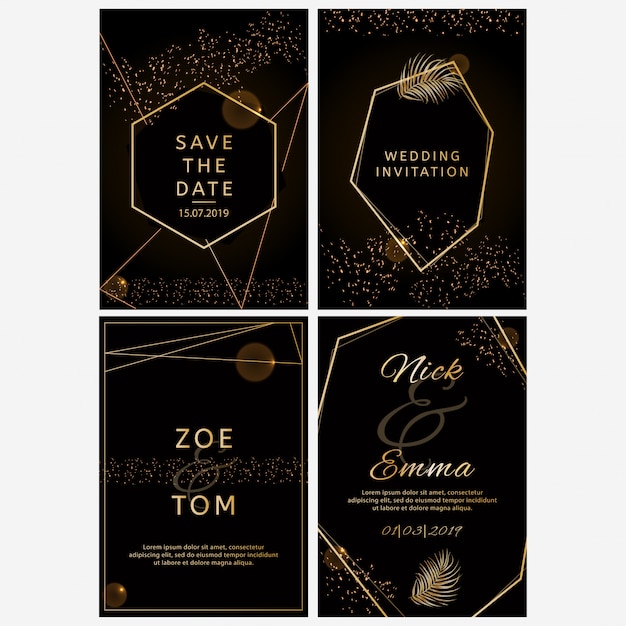 Set of wedding invitations.