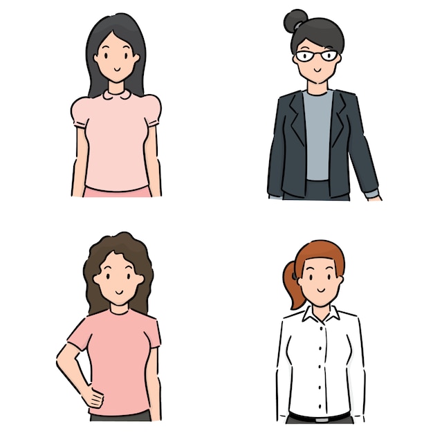 Vector set of women