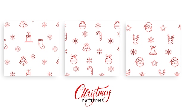  Set of Xmas patterns for presents wrapping paper