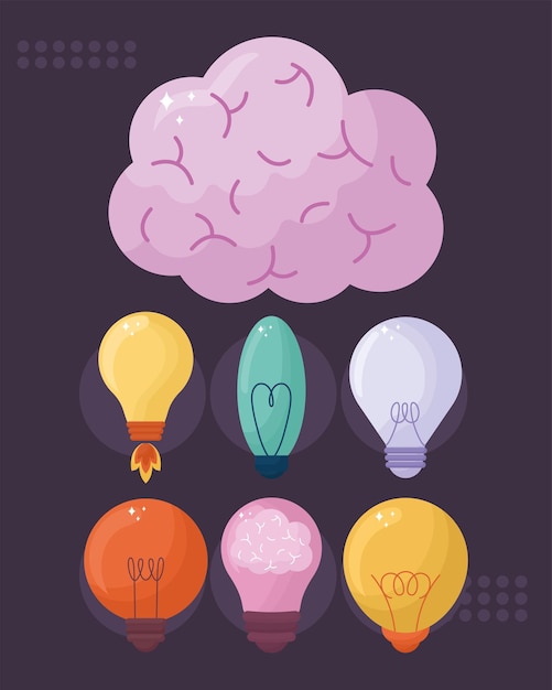 Seven creative ideas icons