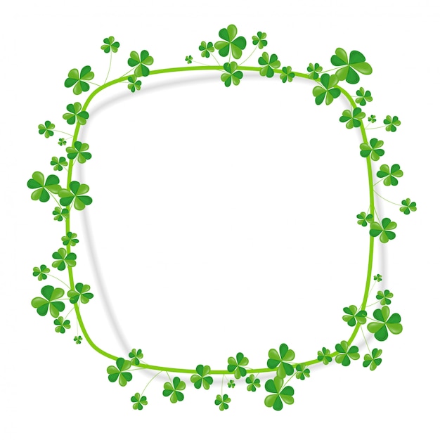 Shamrock banner with white background.