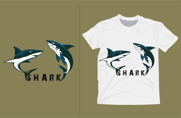 Shark branding logo vector illustration design 1