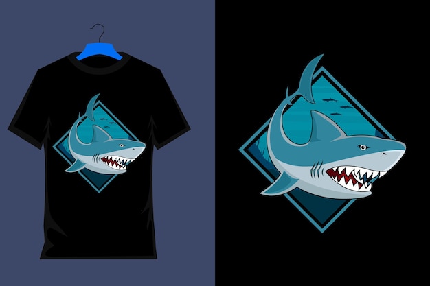 Shark Retro Vintage T Shirt Design