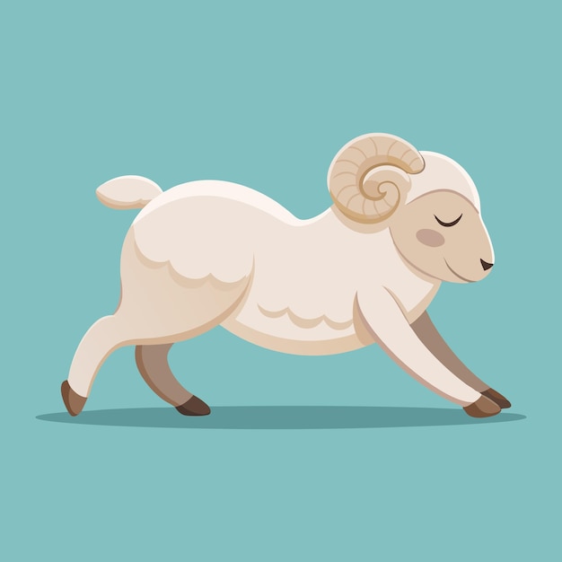 Vector sheep stretching kawaii vector