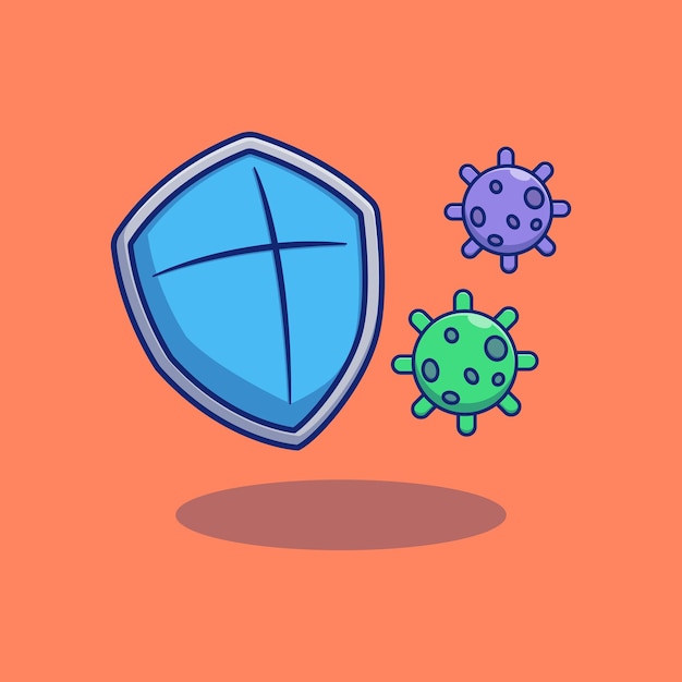 Vector shield blocking virus vector illustration design
