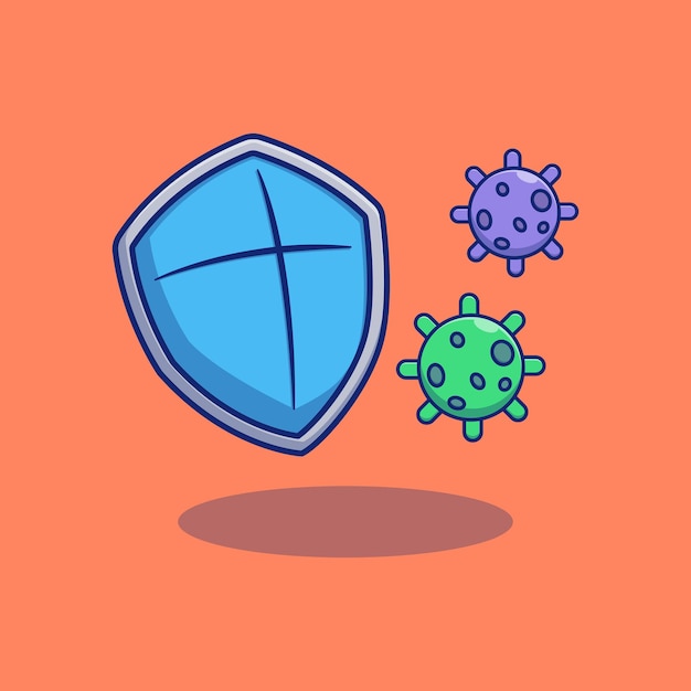 shield blocking virus vector illustration design