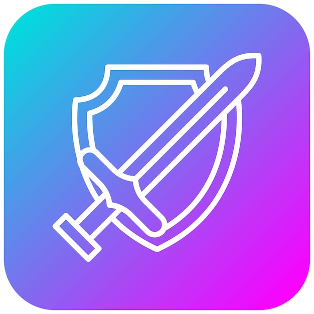 Shield Sword vector icon Can be used for Fairytale iconset