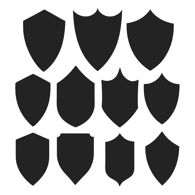 Shield symbols or badges set of nine