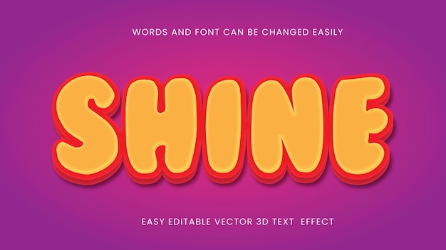 Shine 3d editable text effect font