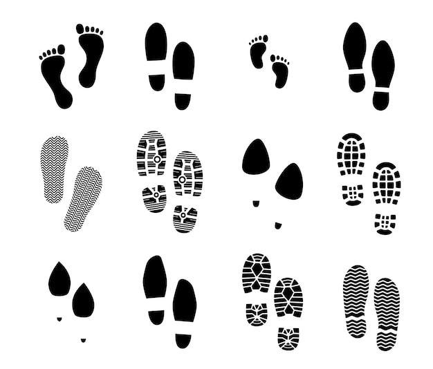 Shoes footprint footwear and barefoot traces