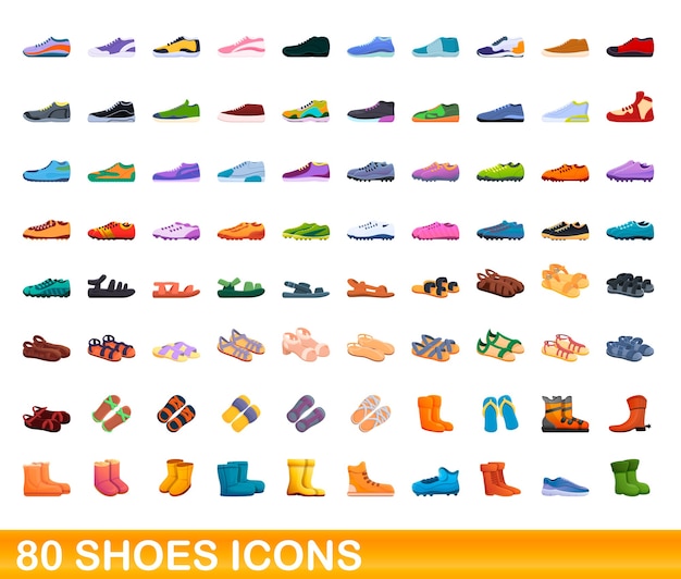 shoes icons set. Cartoon illustration of  shoes icons  set  on white background