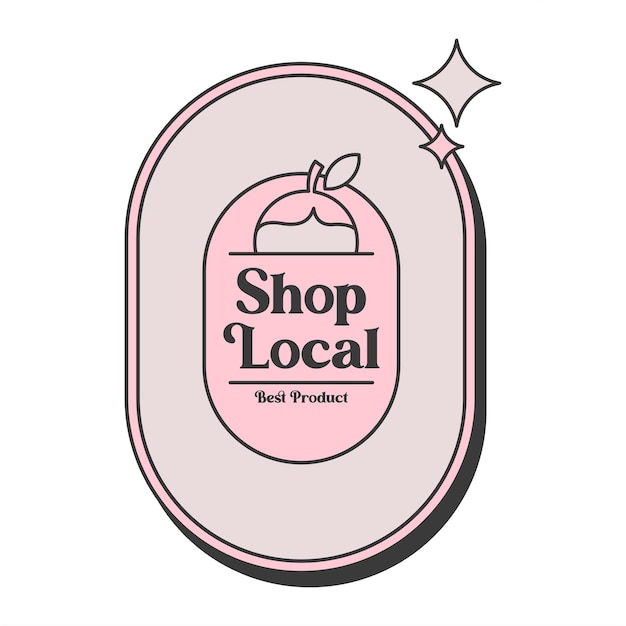 Vector shop local label banner design